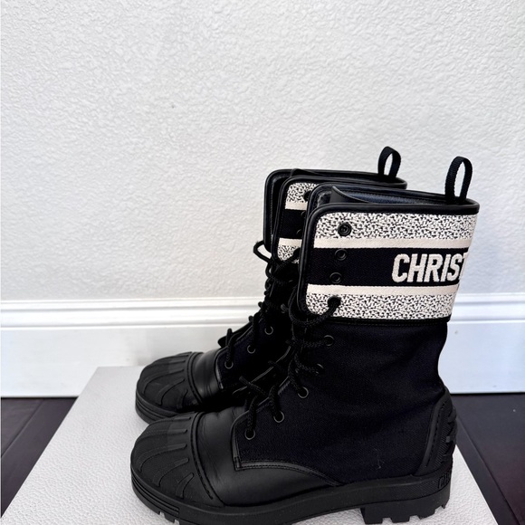 Christian Dior Black & White Ankle Boots Size 9.5 - Picture 6 of 10